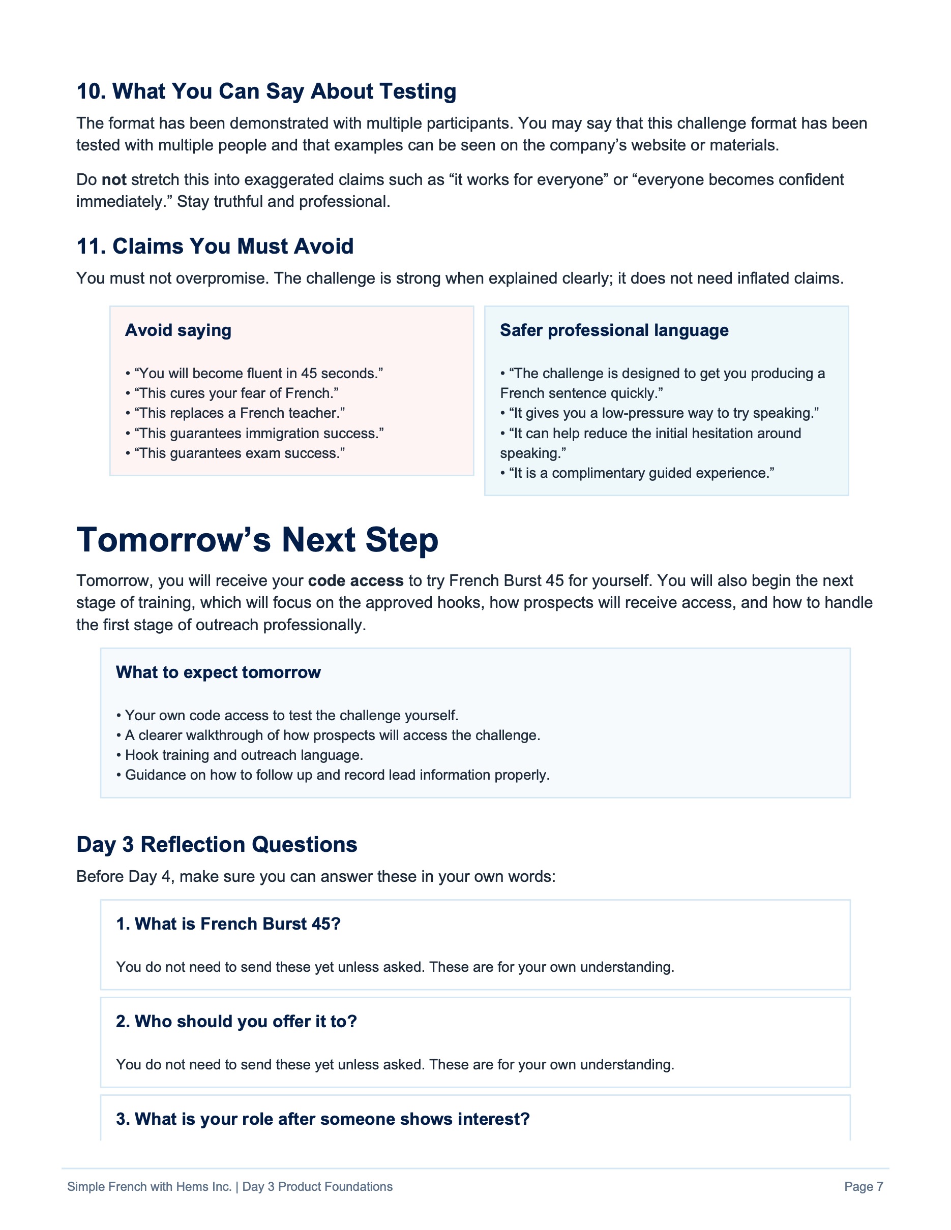Day 3 original training page 7