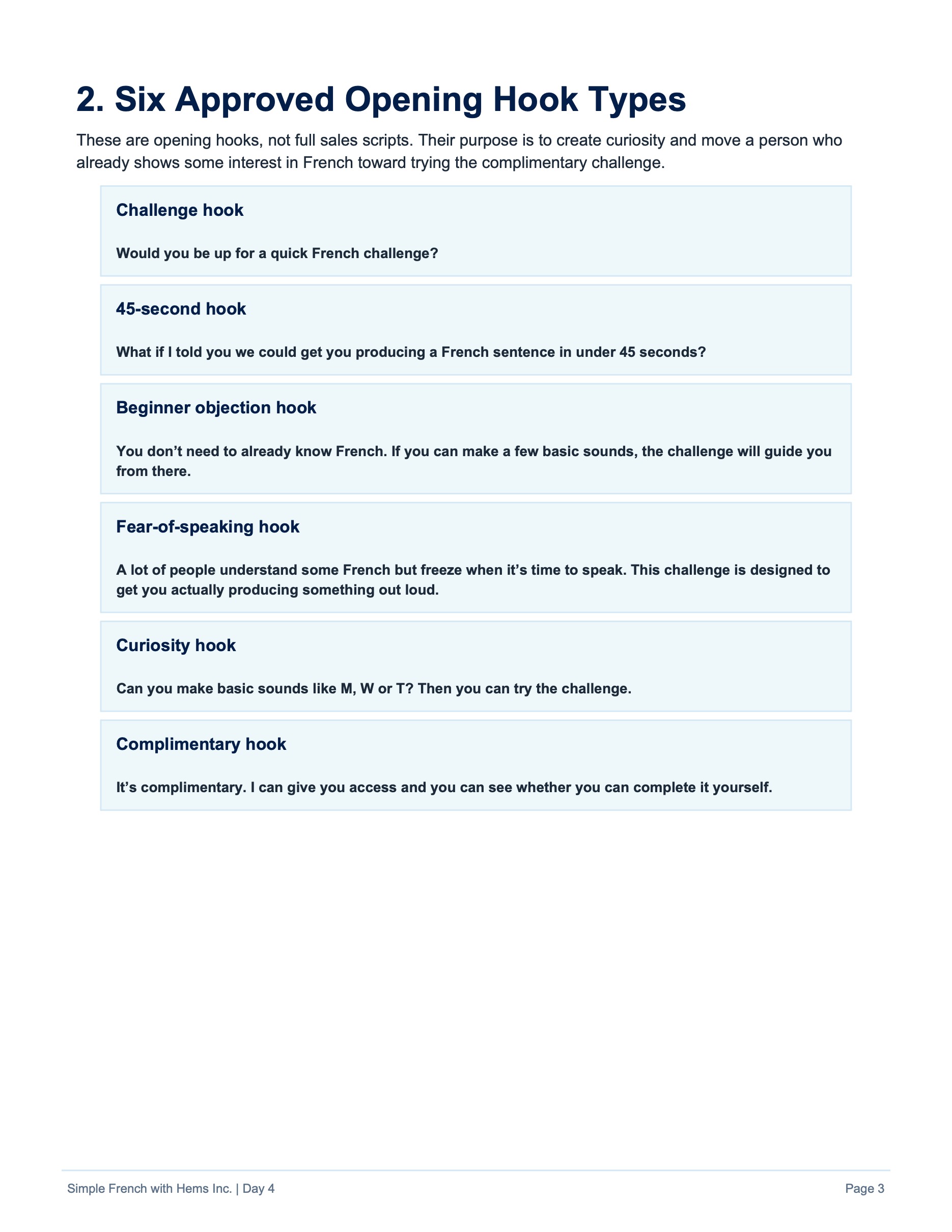 Day 4 original training page 3