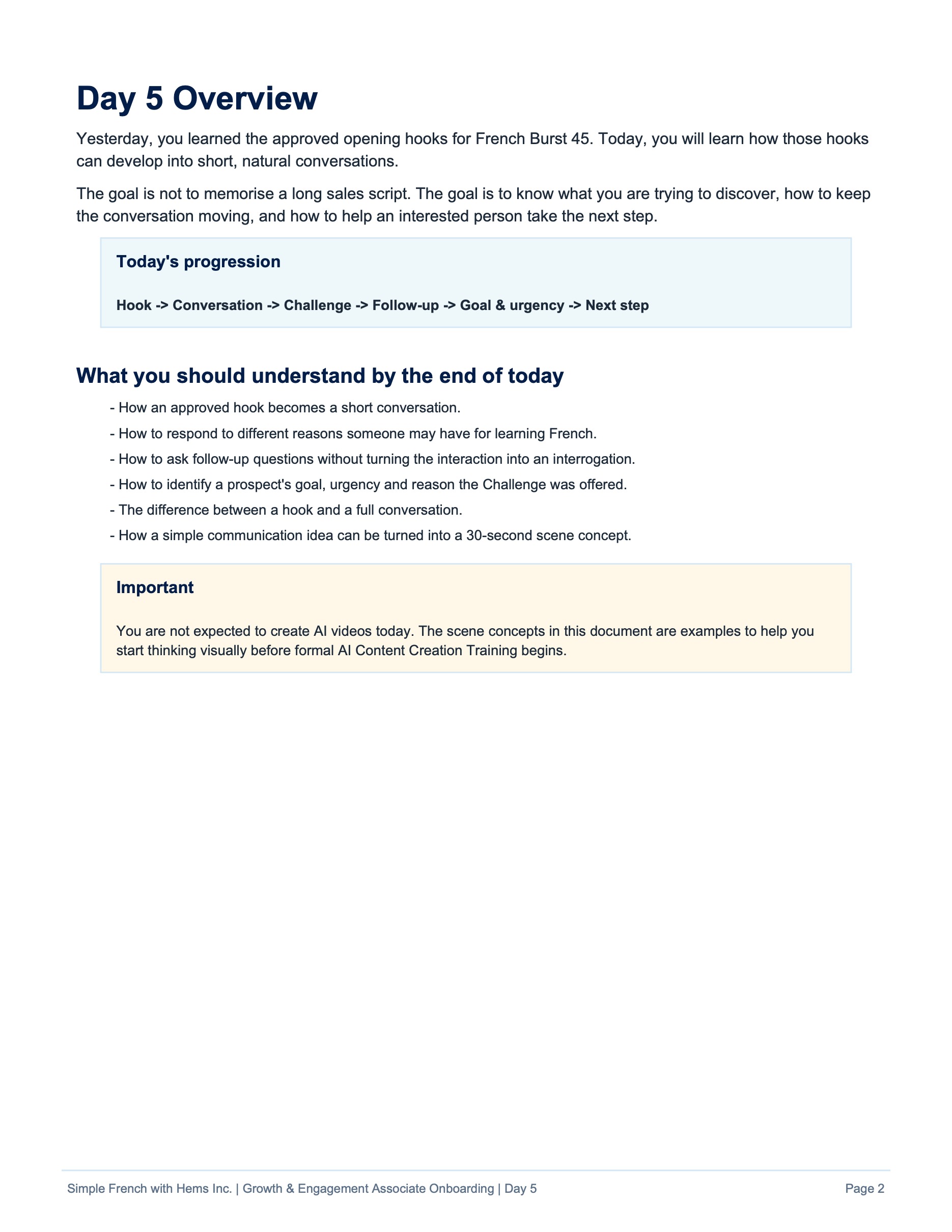 Day 5 original training page 2