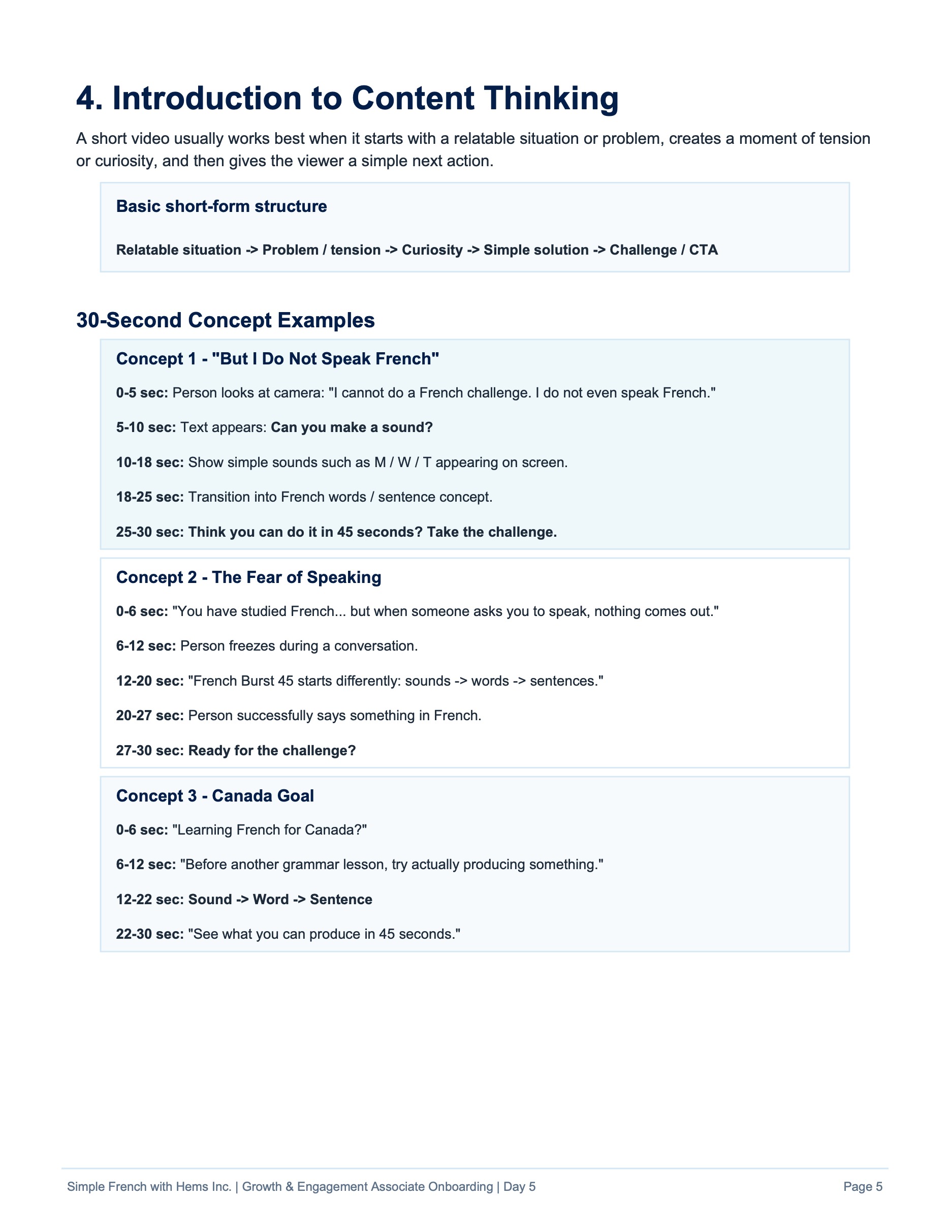 Day 5 original training page 5
