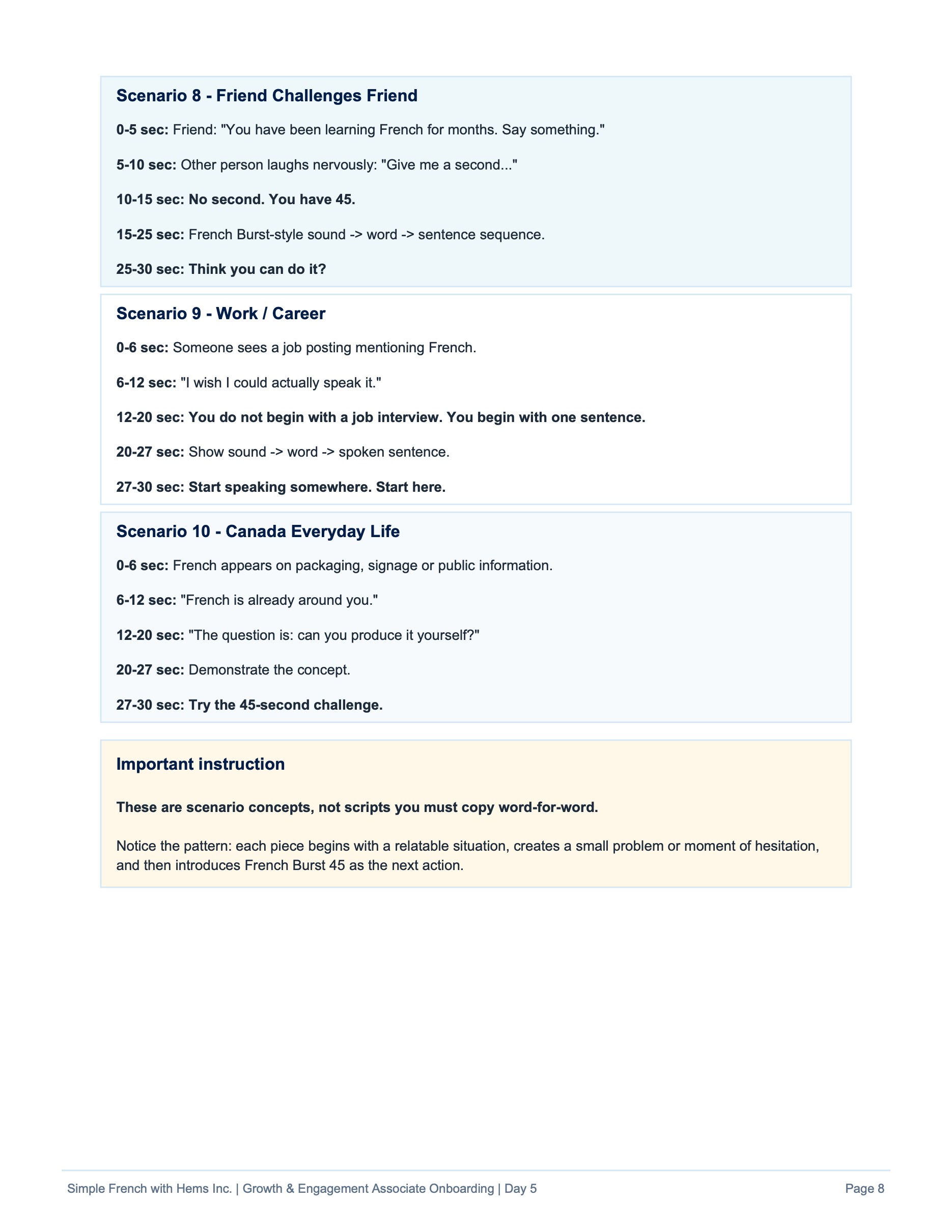 Day 5 original training page 8