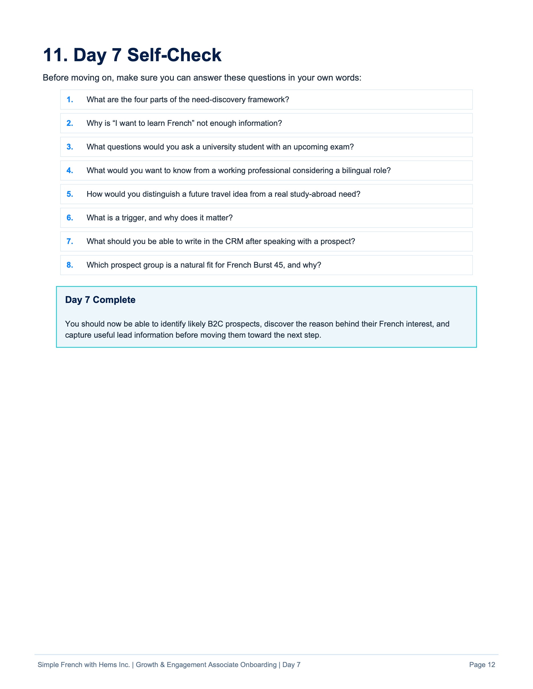Day 7 original training page 12